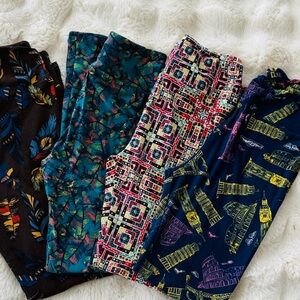 LuLaRoe One Size Leggings Lot (4 Pair)New & Gently Worn – Soft & Stretchy Prints